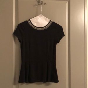 Black peplum banana republic top